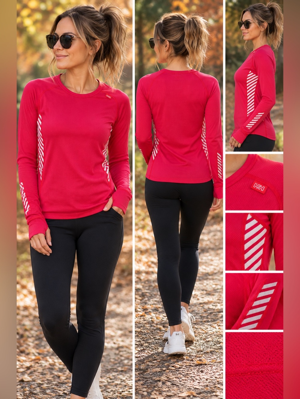 Helly Hansen LIFA Stay Dry Base Layer Top Women’s L Cranberry Pink Long Sleeve